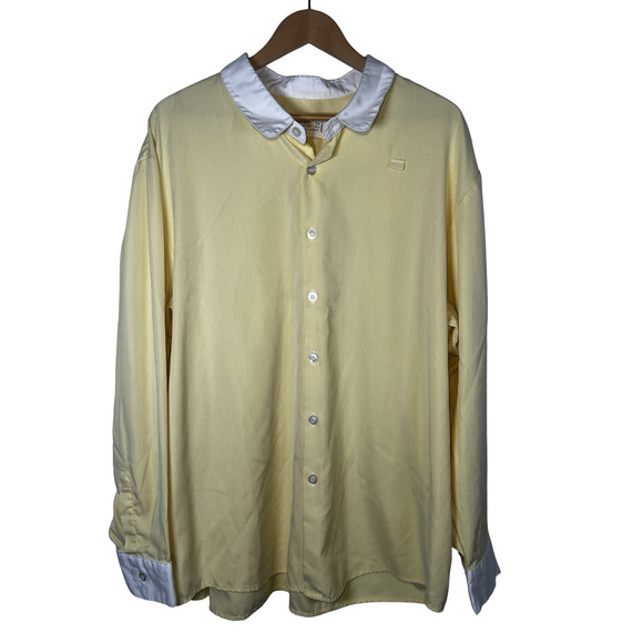 Disney Other - Disney Worldwide Services Shirt Mens 2XL‎ Yellow White Cast Member Long Sleeve